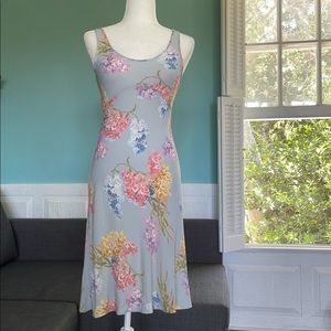 Vintage 1990’s Y2K Betsy Johnson hydrangea print light blue summer slip …